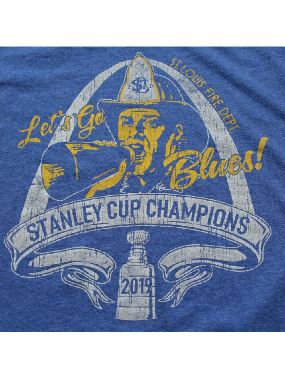 St. Louis Blues Stanley Cup Champions T-Shirt M Fire Department STLFD